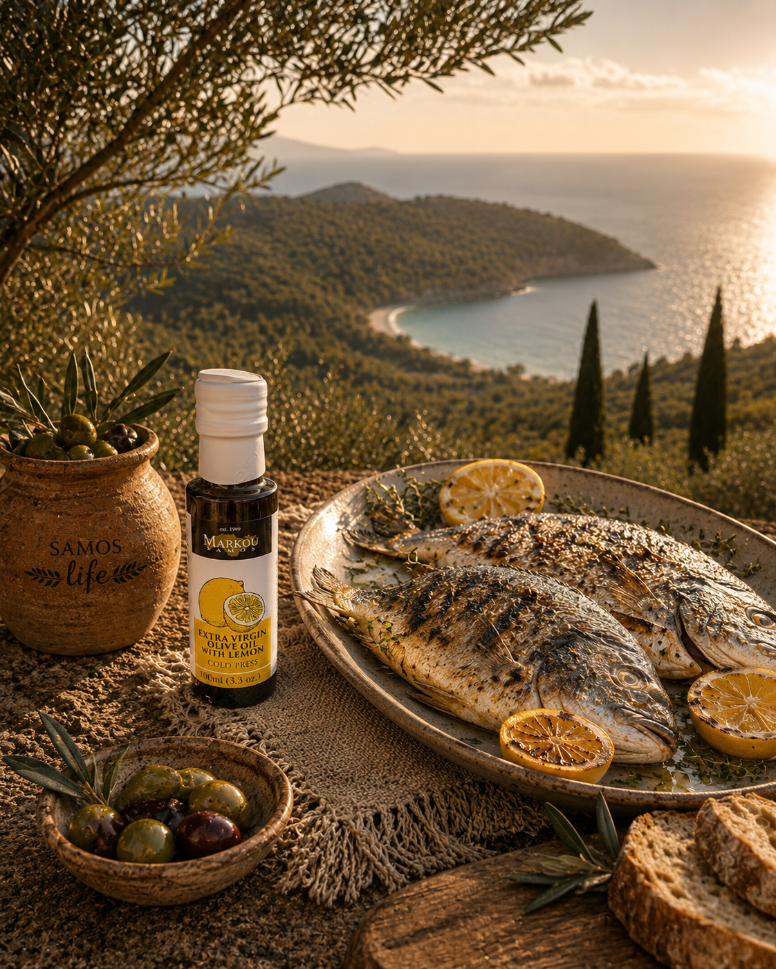 Lemon Infused Extra Virgin Olive Oil 100ml | Αρωματισμένο Εξαιρετικό Παρθένο Ελαιόλαδο με Λεμόνι 100ml
