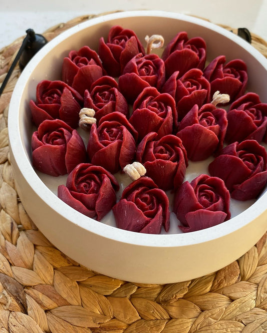 Love Red Tulip Στρογγυλό Δοχείο Κεριού