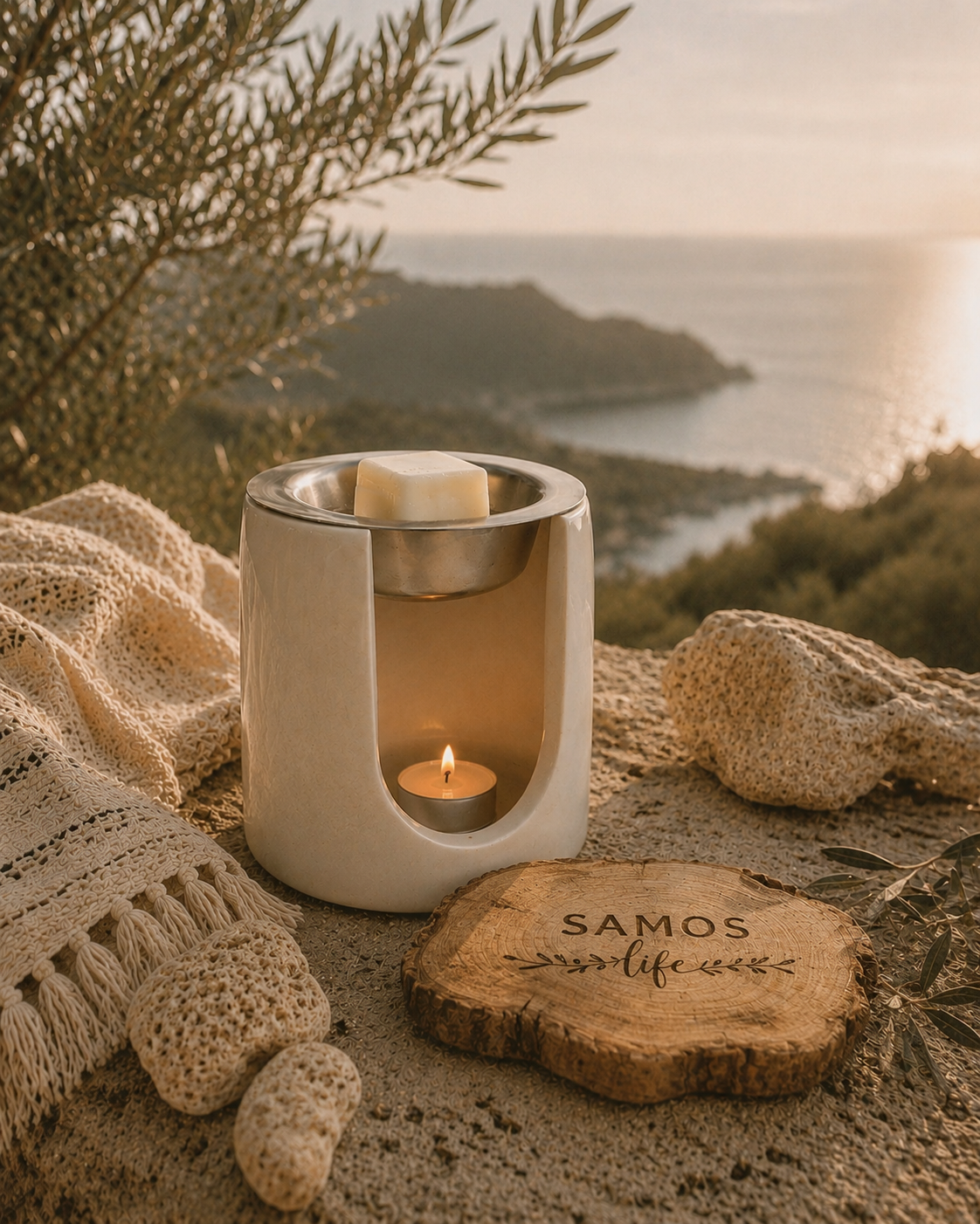 SamosLife | Wax Melt Burner – Aegean Sunset