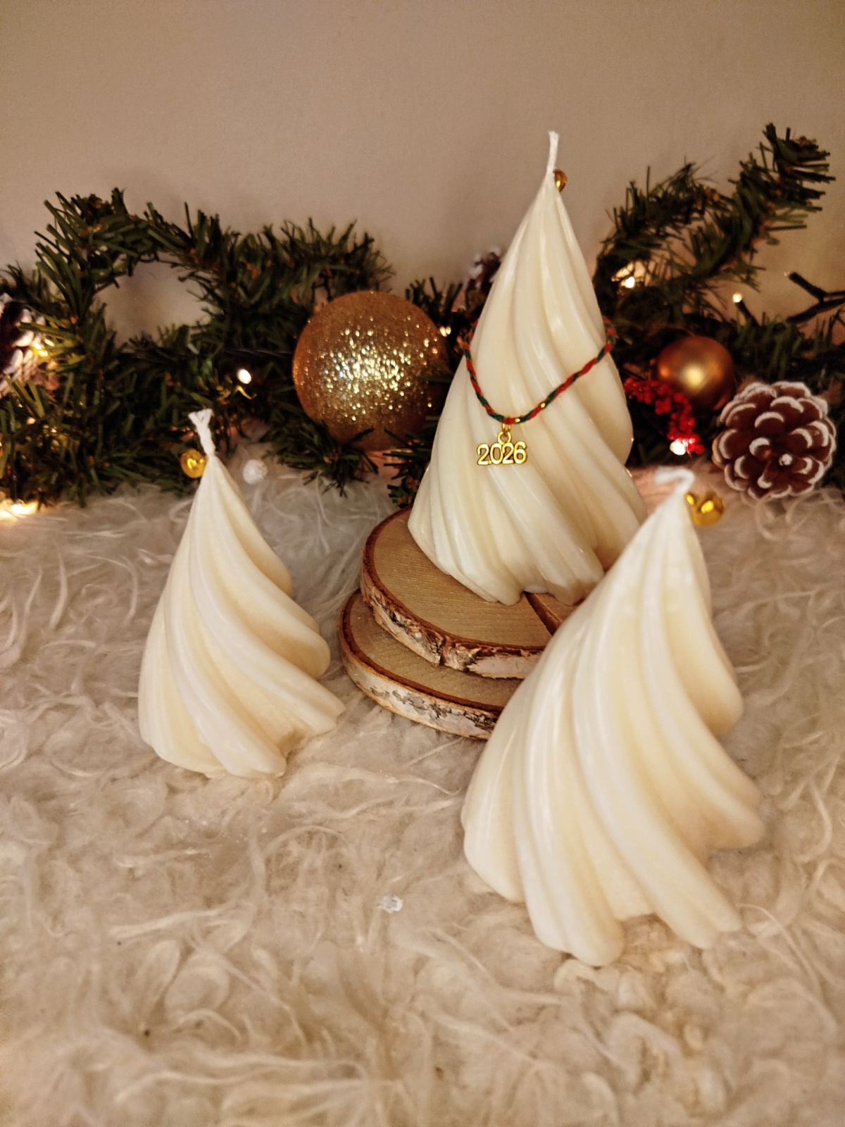 Swirl Christmas Tree Candle