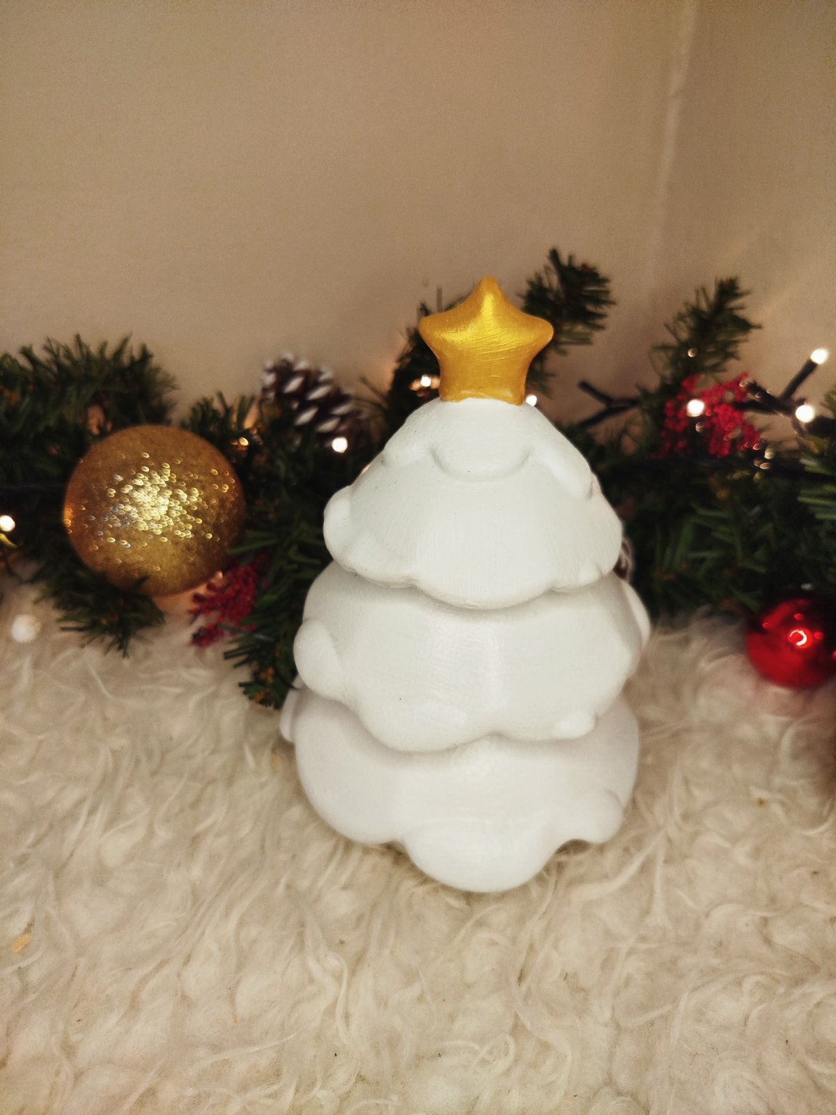 Τριώροφο Χριστουγεννιάτικο Δέντρο με Κερί