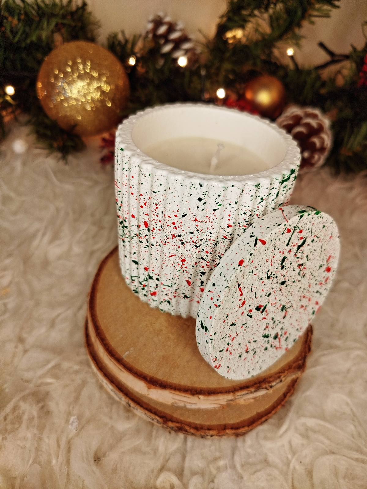 Κερί σε Γύψινο Δοχείο με Καπάκι