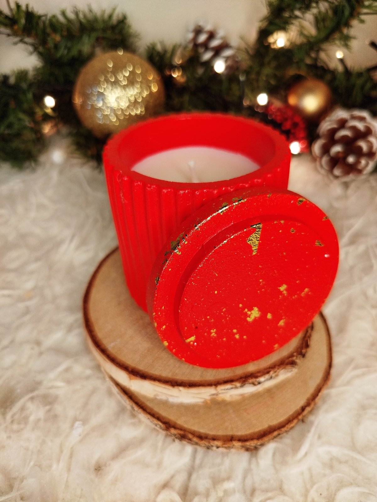 Κερί σε Γύψινο Δοχείο με Καπάκι