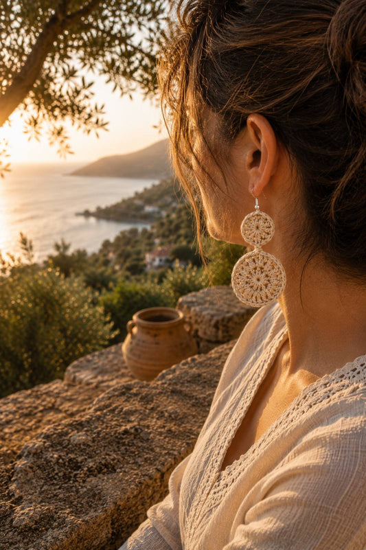 Aelia Crochet Earrings – Handmade in Samos