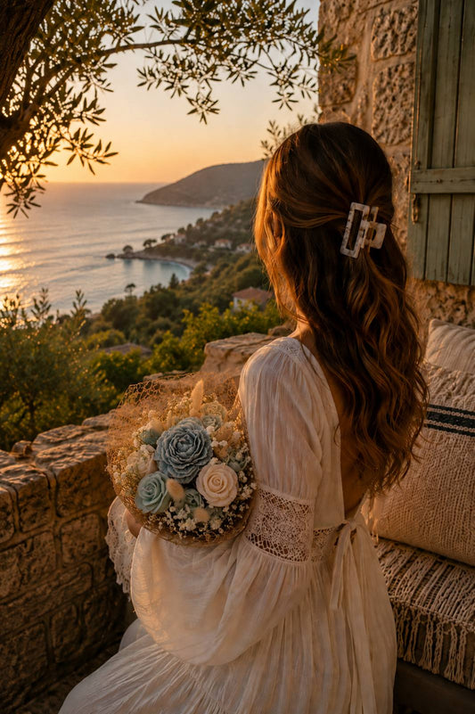 Samoslife Sunset Bloom – Κέρινη Ανθοδέσμη σε Παστέλ Αποχρώσεις